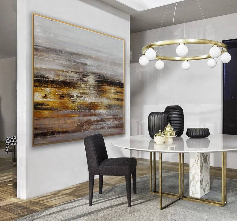 Oversized Brown Modern - large minimal art for apartment